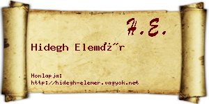 Hidegh Elemér névjegykártya