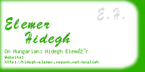 elemer hidegh business card